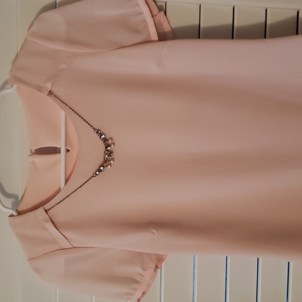 NWOT pink jeweled top xs